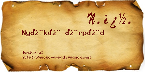 Nyókó Árpád névjegykártya